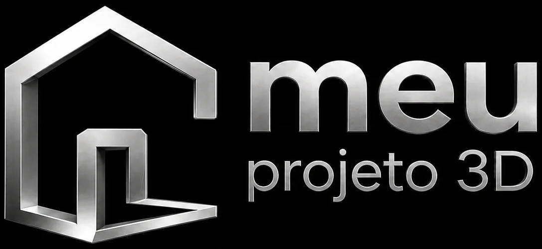 Logo da Meu Projeto 3D, empresa especializada em projetos arquitetônicos residenciais.