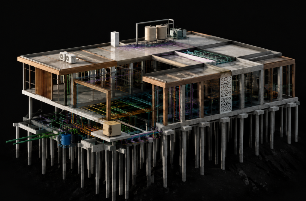 Diversos projetos de engenharia desenvolvidos em BIM para planejamento e execução de obras